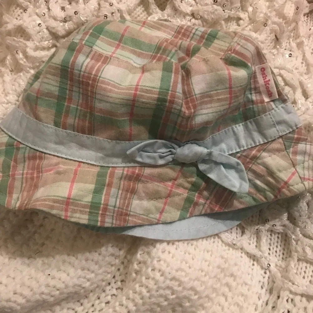 Oshkosh Baby Plaid Bow bucket hat